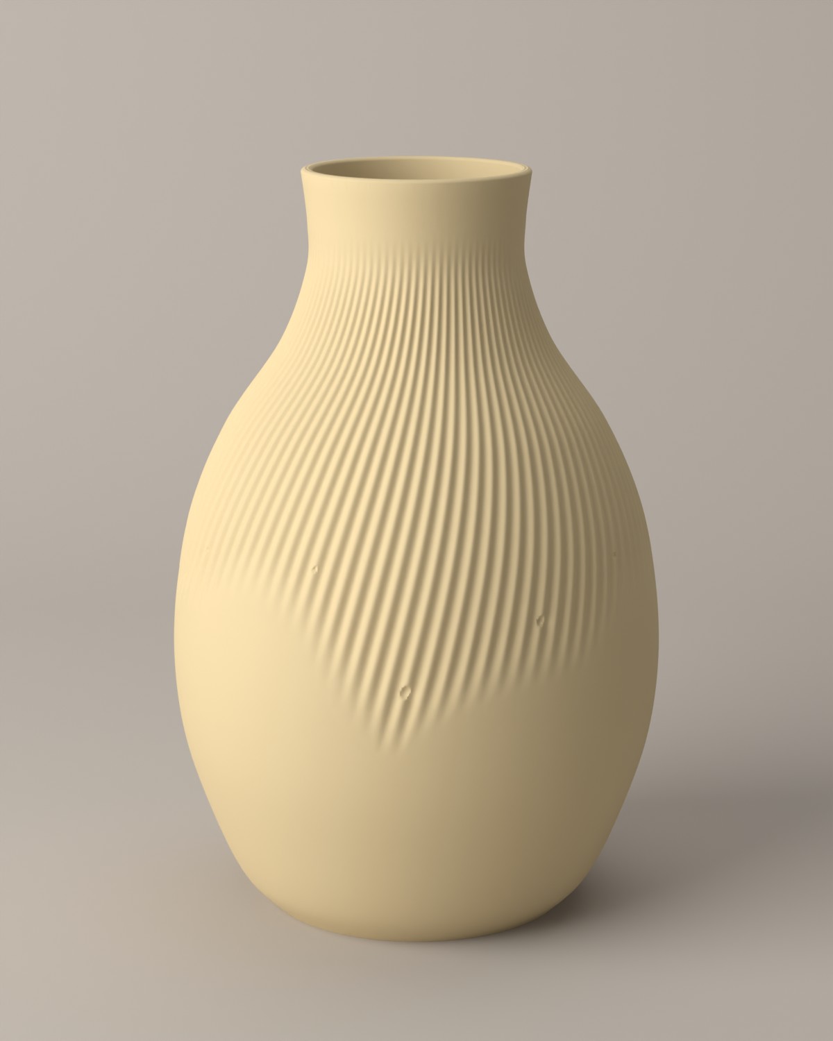 Vase Ame in Suna, 3D-gedruckt mit feinen Linien